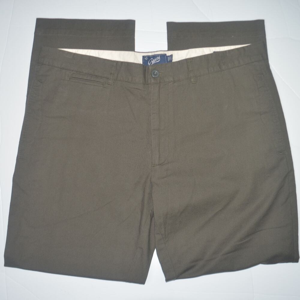 NWT GRAYERS Stretch Cotton Dark Olive Flat Front Casual Chino Pants Sz 40 x 32